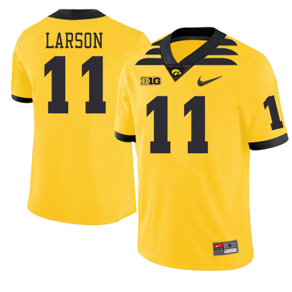 Men #11 Drew Larson Iowa Hawkeyes College Football Jerseys Stitched-Gold